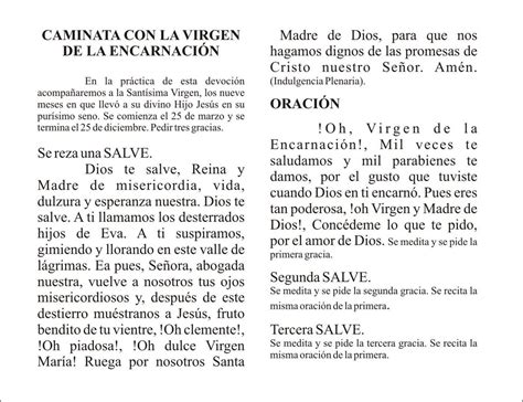 Oración a la Virgen de la encarnación Oraciona Virgen de la