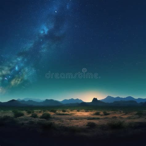 Landscape With Milky Way Galaxy Night Sky Nature Landscapes Stock