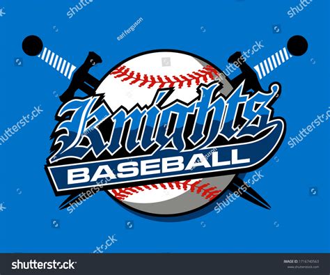 Knights Baseball Team Design Ball Crossed Stock Vector (Royalty Free ...