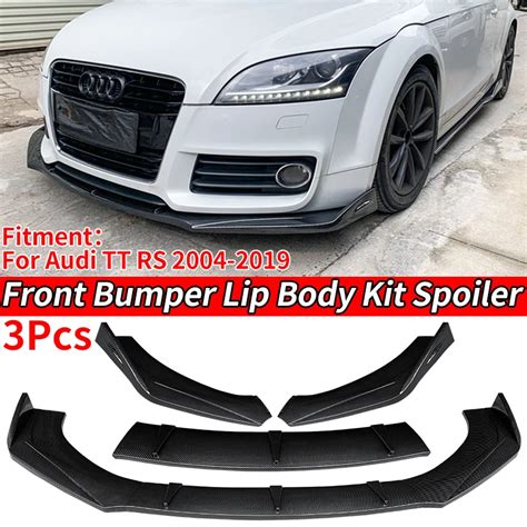 Color Pcs Carbon Fiber Look Car Front Bumper Splitter Lip Body Kit