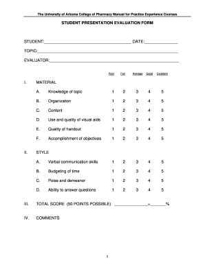 Free 10 Sample Presentation Evaluation Forms In Pdf Images