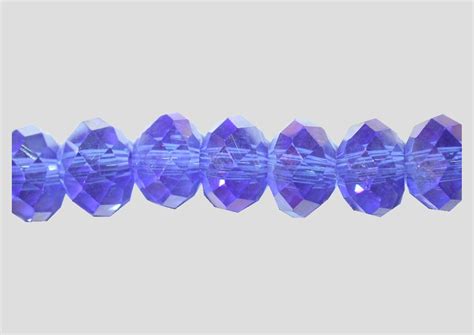 Rondelle Faceted X Mm Sapphire Satin Cm Strand Bead