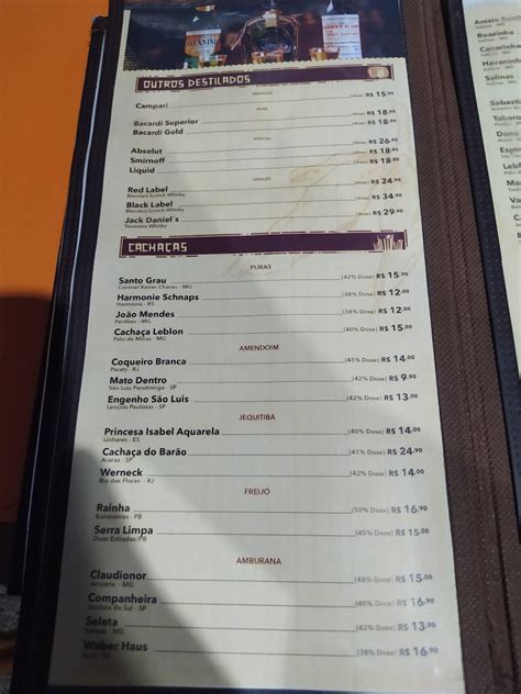 Menu em Macaxeira Perdizes Restaurante Cachaçaria São Paulo