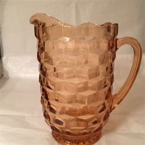 Pink Depression Glass Pitcher Etsy