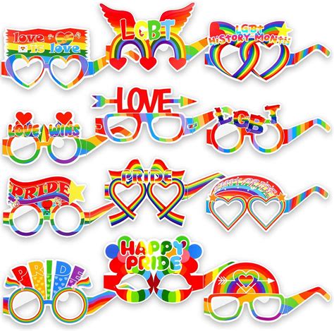 Amazon HOWAF Rainbow Gay Pride Frame Glasses 24 Pack LGBT Pride