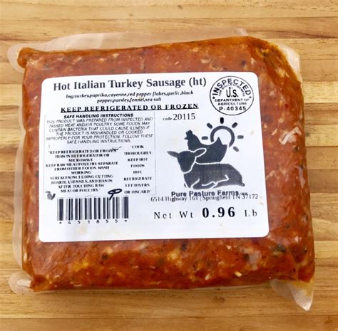 Hot Italian Turkey Sausage Pure Pasture Farms