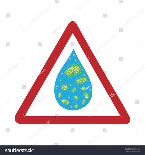 Vector Illustration Warning Sign Contaminated Water Stock Vector ...