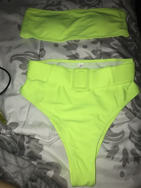 FREE SHIPPING High Waist Brazilian Neon Bikini Belt Women Bandeau Swimsuit JKP3712