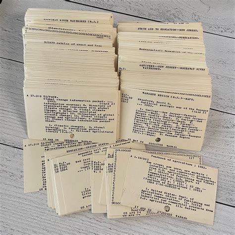 Vintage Library Catalog Cards Set Of 5 Etsy