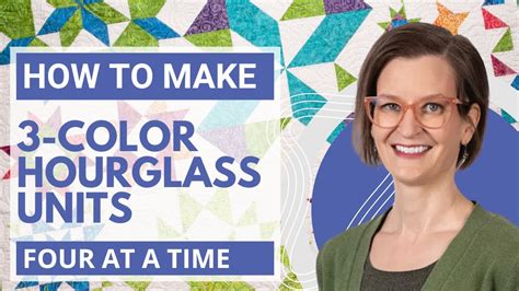 How To Make Three Color Hourglass Units Four At A Time YouTube