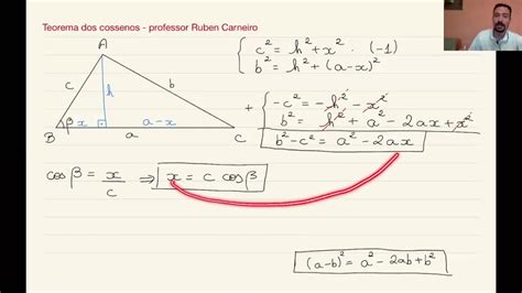 Teorema Dos Cossenos Lei Dos Cossenos Youtube