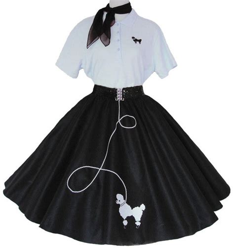 Womens 3 Pc 50s Poodle Skirt Outfit For Adult S M L Etsy