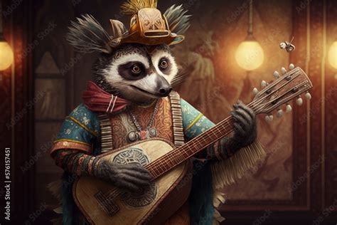 5 Whimsical Character Designs A Lemur In Performers Outfit Entertains Crowd On Stage With