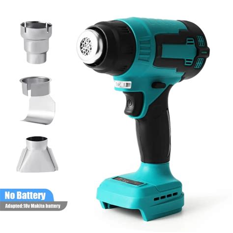 Xejeang 500w Cordless Heat Gun 18v Battery Cordless Handheld Hot Air Gun With 3 Nozzles