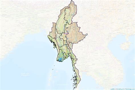 Crea Mapas Imprimibles De Myanmar Con Enmascaramiento Recorte De