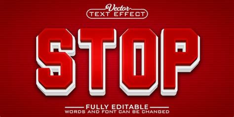 Premium Vector Stop Editable Text Effect Template