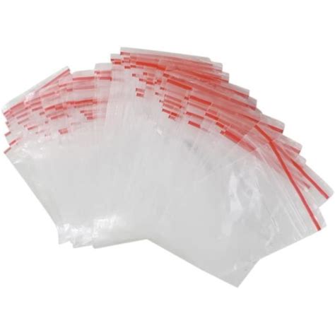 Lot De 100 Sachets Transparents Refermables En Plastique Avec Fermeture