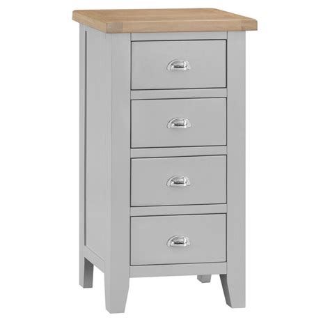 Tennyson Grey 4 Drawer Narrow Chest Furniture Sale From Readers