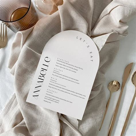 Modern Arch Wedding Day Menu Personalised Arch Menu Etsy Australia Personalized Wedding Menu