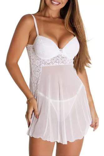 Camisola C Bojo E Calcinha Lua De Mel Lingerie Sexy Sensual