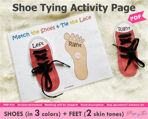 Tie Your Shoes Activity Printable Tie Shoe Laces Busy Book Activity