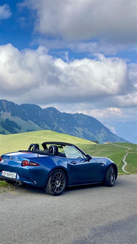 Download Wallpaper 1350x2400 Mazda Mx 5 Mazda Car Blue Mountains