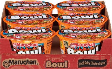 Maruchan Bowl Hot Spicy Chicken Flavor Ramen Noodle Soup 6 Ct 3 32