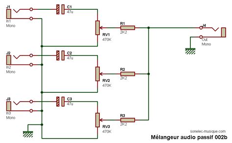 Electronique Realisations Mélangeur audio passif