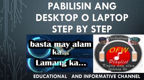 Pabilisin Ang Desktop O Laptop Stepbystep Otep Youtube