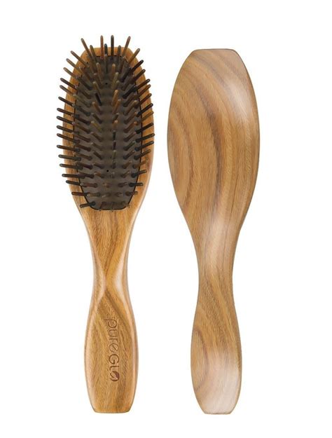 PureGLO Natural Green Sandalwood Hair Brush Anti Static Detangling