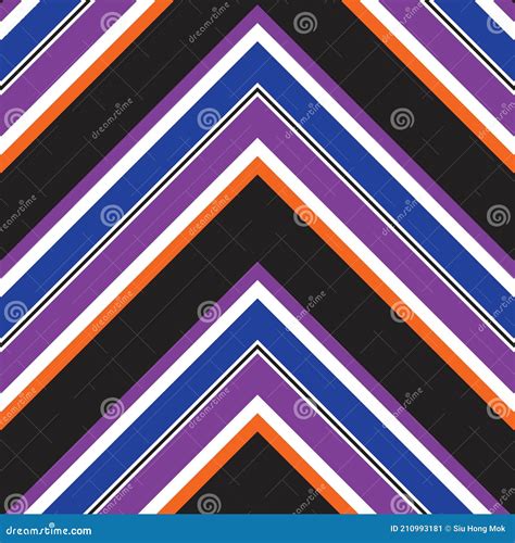 Rainbow Chevron Diagonal Stripes Seamless Pattern Background Stock