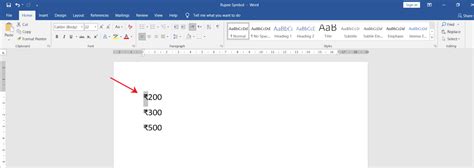 How to Insert Rupee Symbol in MS Word - OfficeBeginner