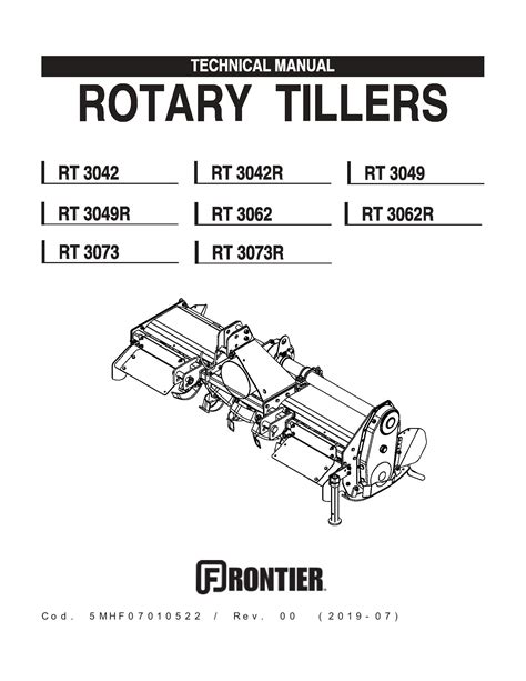 Frontier Rotary Tillers Rt3042 Rt3073r Technical Manual Auto Repair