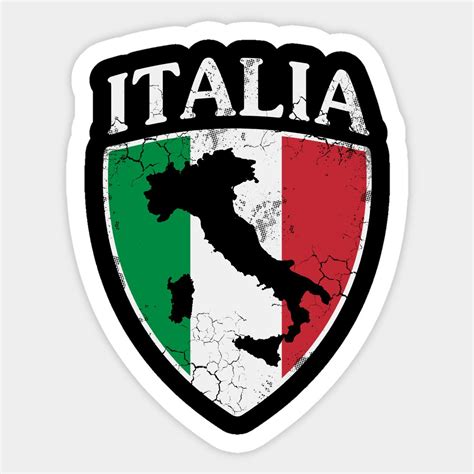 Italia Flag Crest Map Italian Italy Italiano Sticker