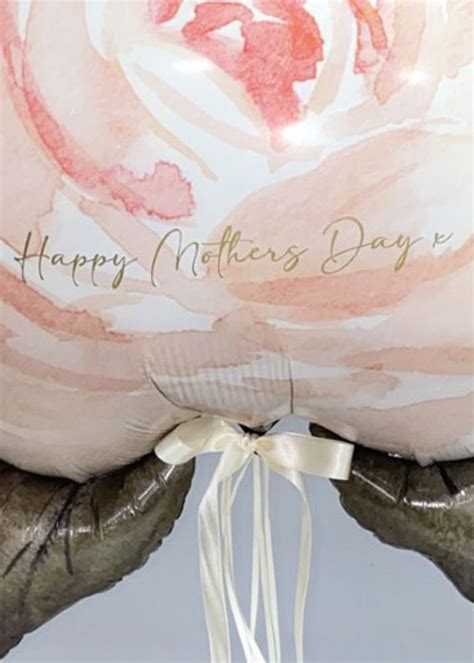 Inflated Pink Rose Happy Mothers Day Helium Balloon [q21577 Mum