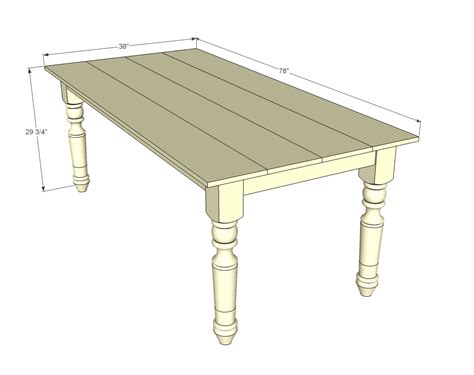 Turned Leg Farmhouse Table Ana White