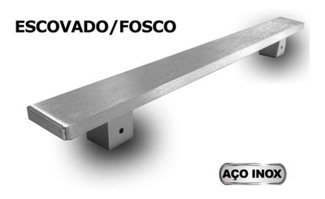 Puxador Duplo Aço Inox Barra Chata 40x10 Polido 60 Cm Parcelamento