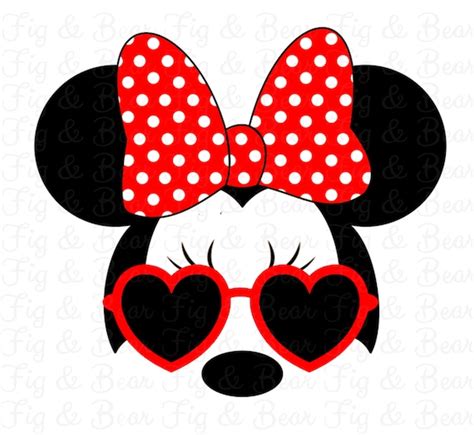 Minnie Mouse Heart Shaped Sunglasses Red Shirt Iron On Etsy