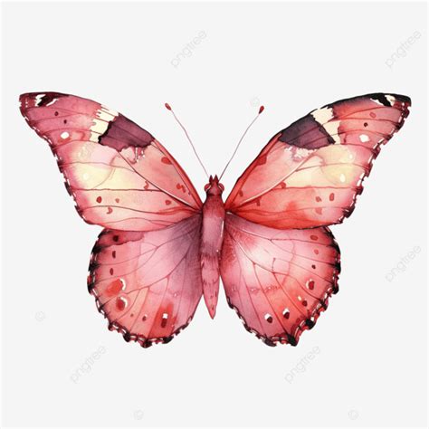 Watercolor Butterfly Pink, Butterfly, Red, Watercolor PNG Transparent ...