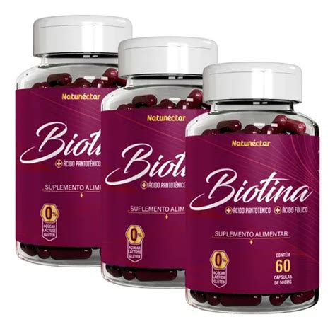 Vitamina Biotina Original 180 Capsulas Saúde Cabelos Atacado