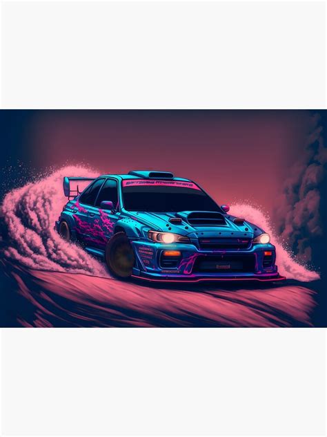 The Rally King Impreza Wrx Sti Synthwave Poster For Sale By Artat