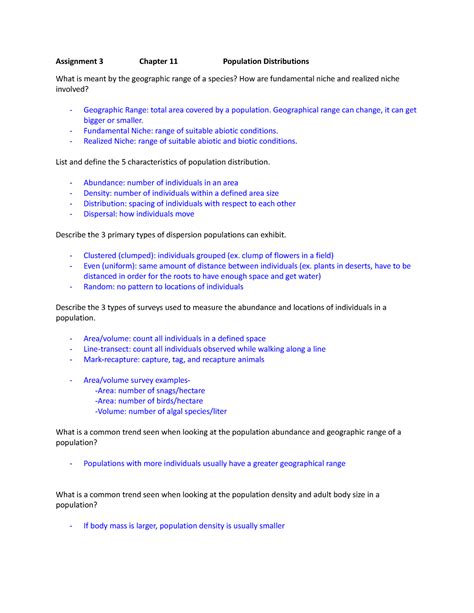 Environ Biology Population Demographics Population Distribution Etc