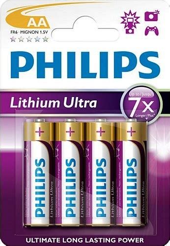 4 Stuks Philips Lithium Ultra AA Batterijen BatterijTotaal Nl