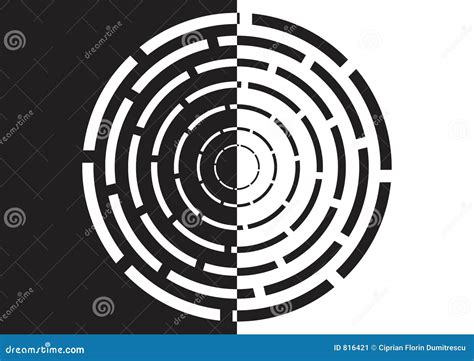 Circular Maze Black And White Stock Vector Illustration Of Maze Memory 816421