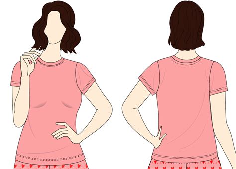 Women’s Short Sleeve Cotton T-Shirt PDF Pattern Download