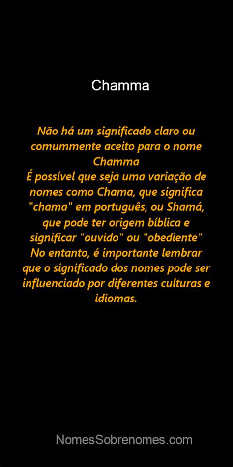 👪 → Qual O Significado Do Nome Chamma⚛️ Conheça O Universo De Jogos