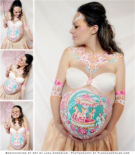 Body Painting Femme Enceinte Une Toile Tout En Rondeurs