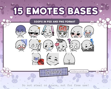 15x Diy Emote Bases For Twitchdiscord Emote Base Pack Draw Your Own