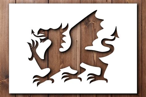 Welsh Dragon Stencil A4 A3 Size 190 Micron Mylar Reusable Flexible Home