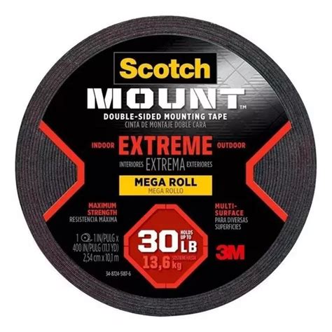 Cinta Montaje Doble Faz Scotch Mount Extrema Tape Adhesiva Cuotas Sin